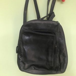 Black leather tignanello backpack